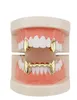 Hip Hop Smooth Grillz Real Gold Plated Dental Grills Vampire Tiger Teeth Rappers Body Jewelry Four Colors Golden S jllZlN ffshop202499089