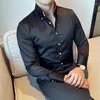 Chemises décontractées pour hommes hommes de haute qualité de haute qualité Vêtements de marque à manches longues masculines de style robe de bureau slim 4xl-m