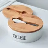 Piastre da 700 ml di contenitore burro in ceramica ristorante scatole di formaggio sigillate con piatti a pinna per coltello