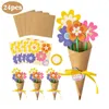 Party Decoration Flower Bouquet Craft Uniek DIY Valentijnsjaars Haak Moeders Gift Day Bloemen E1W2