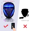 Iluminação LED com máscaras faciais programáveis Bluetooth para crianças adultos fantasia Cosplay Halloween Festa de Natal 240403