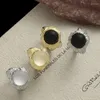 Cluster Rings S925 Sterling Silver For Women Men Fashion Gold Plated Lava Texture Pattern Agate Crystal Punk Jewelry