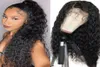 Natural Black Brown Color Synthetic Wigs for Black Women Loose Curly Wave Lace Front Wig Baby Hair Pre Plucked Heat Resistant 24 I1594726