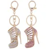 Cristal High Heels Sapatos Sapatos Correnturas Principais Anéis de sapato Chaves de sacos de carro para mulheres keychains presente8521510