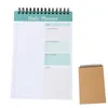 With Wide Lined Daily Planner Green To Do List Notepad Notes Stationery Accessories College Office Grocery Checklist Journal