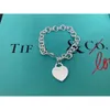 Tiffanybead Womens Luxurys Designer Bracelet Lucky Link Peach Heart Jewelry Ladies Holiday Cadeaux