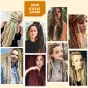 24 tum syntetiska dubbla slutade dreadlock tunn 0,6 cm dreads handgjorda virkning för rockroll hippie hårförlängningar