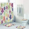 Mattes de bain Zeegle Shower Curtain Ensemble avec tapis de toilet