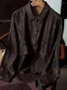 Blouses pour femmes Birdtree 51% Mulberry Silk Xiangyunsha Jacquard Shirt Femme Bat Sleved Vintage Commute Verbe Top 2024 Spring T41881QC