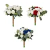 Flores de casamento buquê de buquê Romântico realista elegante Holding para a Decoração do Dia das Mães Casamentos de Formatura Casamentos