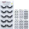 5 Paare Red Cherry Nerz Wimpern schwarz natürliche dicke falsche falsche Wimpern Wimpern 100 Grausamkeit wiederverwendbares Augenverlängerung Make -up to8742180