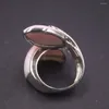 Cluster Rings Real Solid 925 Sterling Silver Band Women Gift Lucky Double Pink Coral Stone Ring Us Size 7