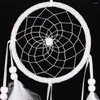 Decorative Figurines 55cm White Dream Catcher Net With Feathers Handmade Wall Hanging Car Ornament Craft Home Decoration Decor Wind Chimes