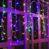 Strängar 220V EU Holiday Decorative Drop Icicle LED String 5m Garden Hanging Lighting Sagging 0,4-0,6 m julår bröllopsljus