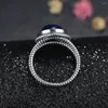 Cluster Anneaux Vintage Natural Round 10 mm Kyanite pour femmes 925 Sterling Silver Ring Fine Jewelry Party Party Giftary