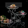 Platen 1 pc's Europese drielaagse spiegelspiegel Afternoon tea snackrek multi-layer buffet dessertcake lade