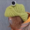 Berets Big Eye Beanie voor kikker hoed oorlellen kleine duivel gebreide bommenwerper trapper 449B