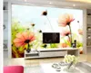 Papéis de parede Murais de parede 3D Papel de parede TV Flor TV Decoração da sala de estar moderna