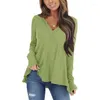 Tricots pour femmes 2024 Fashion Spring Solid Color Pullover V-Neck Bouton Loose Bouton à manches longues