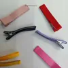 DIY Childrens Hair Accessories Volledige halve wikkel 5 cm dubbele vork eend mondclip met verschillende kleuren lintsticker doek haarclip