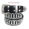 Cintos Bling Rhinestone Women Fashion Cowgirl Western Craybed Belt Dress para jeans