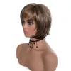 Fashion wig women 6-inch short straight hair blend synthetic fiber matte high temperature silk full head cover 240407