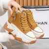 Casual Shoes Women Sneakers Wedge Canvas High Top Thick Bottom Sports For Solid Color Comfort Footwear Zapatos de Mujer 43