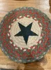 Carpets Rug Round Placemat Natural Jute Multi-function Mat Blue Green Star Pattern Decorative Chair Bedside Floor Carpet