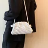 Akşam çantaları 2024 Marka Omuz Çantası Kadınlar Moda İşleme İplik İplik Eşekçi Sevimli Çanta Crossbody Tasarımcı Debriyaj Hobos