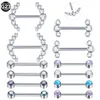 1pc 14g Опал соска соска кольца кольца CZ Bezel Set Intronly Thread Shield Mamilo Piercings Sexy Women Jewelry 240407