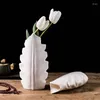 Vases Nordic Leaf Decoration Home Soft Simple White Ceramic Vase Art moderne