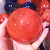 Figuras decorativas 80/100/120 mm Orbe azul de fundición de piedra derretida Sphere Sphere Red Smithing Ball Healing Home Decor