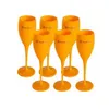 アクリルの壊れやすいシャンパグネスワイングラスアクリルヴェーブピンクオレンジシャンパンフルート全体のパーティーウェディングデコレーション1536800
