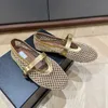 Mujeres de mejor calidad Flats de ballet con correa de sándalo hueco de sandalias de cuero redondo de cuero de punta maría jane zapatos de mocasines diseñadores de lujo para mujeres de lujo