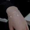 Bracelets de liaison 925 Silver plaquée zircon étoile de lune bracelet bracelet bracelet for women girls widd bijourie cadeau sl524