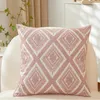 Pillow INS Style Embroidered Cover Pink Gray Yellow Geometric Decorative Pillows El Homestay Sofa Bed Backrest Pillowcase