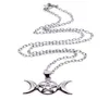 Triple Moon Wiccan Pentakel halsband hänge vintage silverlegering gotiska krage uttalande halsband kvinnor mode smycken gudinna6203144