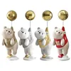 Nordic European Style Resin Polar Bear Figurine Sculpture Craft Decoration Ornement Ornement pour le bureau du salon 240409