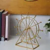 Figuras decorativas Rotable Ferris-Wheel Bookshelf Decor Stant Stant House Sala Decor- Chimenea o regalo de escritorio para amigo