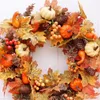 Dekorativa blommor 1st konstgjorda blad Led Light String Wreath Crafts Simulation Pumpkin Decoration Fairy Garland