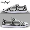 Casual Shoes NoisyDesigns Trendy Snake Skin Pattern Lightweigt Low Top Canvas Vulcanized Flat for Women Lace-Up Sneakers 2024