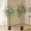 Decorative Flowers Artificial Olive Tree Fake For Home Decor Gift With Planter 4 Ft House Greenery Decoration Office Indoor