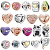 NOUVEAU S925 STERLING Silver Charme Loose Perles Round Bouded Love Heart Original Fit Bracelet Panda Pendant Classic Fashion DIY DAMES MOM BIJOURS GIED9426981