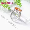 Cluster Rings Lose Money Promotion Orange Color Finger Real Cubic Zirconia 925 Silver For Women Present