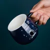 Mughe creative Ins Starry Sky Mug con cucchiaio di copertura Coppa di ceramica maschio e femmina studentessa Milk Coffee caffè