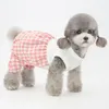 Hondenkleding huisdierkleding zomer pyjama mouwloos vest jumpsuit voor kleine honden chihuahua kat t shirt plaid pant pijama's overalls overall