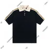 MEN MENSER TEE Polo قمصان فاخرة مزدوجة رسالة طباعة قصيرة الأكمام polos tshirts الصيف نساء من طوق الترفيه tshirt tshirt tshirt أسود أبيض أزرق xs-l