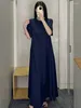 Party Dresses Women's Short Sleeve Dress Straight Solid Color Casual Female Round Neck Midi Robes 2024 Summer