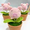 Flores decorativas Pig Crochet Flor Flor esbugalhado Apresentar plantas artificiais buquê Caseiro DIY DIY DIA DO DIA