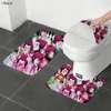 Banyo Paspasları HX DIY Banyo Mat Seti 3D Grafik Tuvalet Koltuk Kapağı 3 Parçalı Halı Üç Parçalı Damla